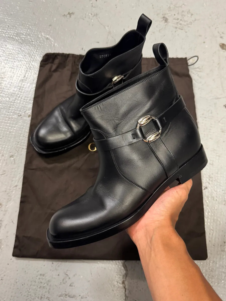 Gucci Black Leather Signature Boots wxEUbNg 0