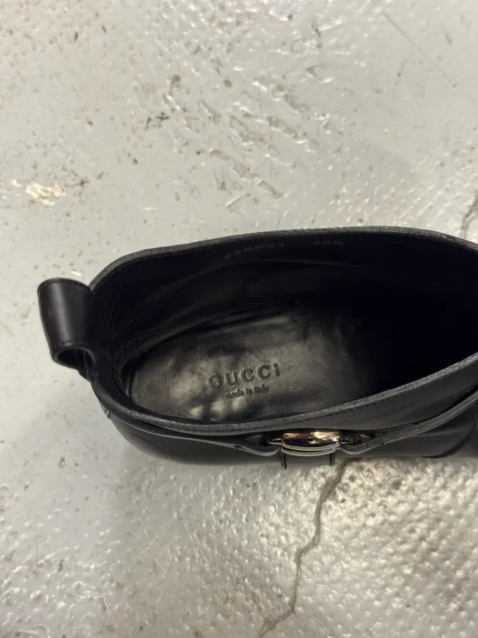 Gucci Black Leather Signature Boots wxEUbNg 6