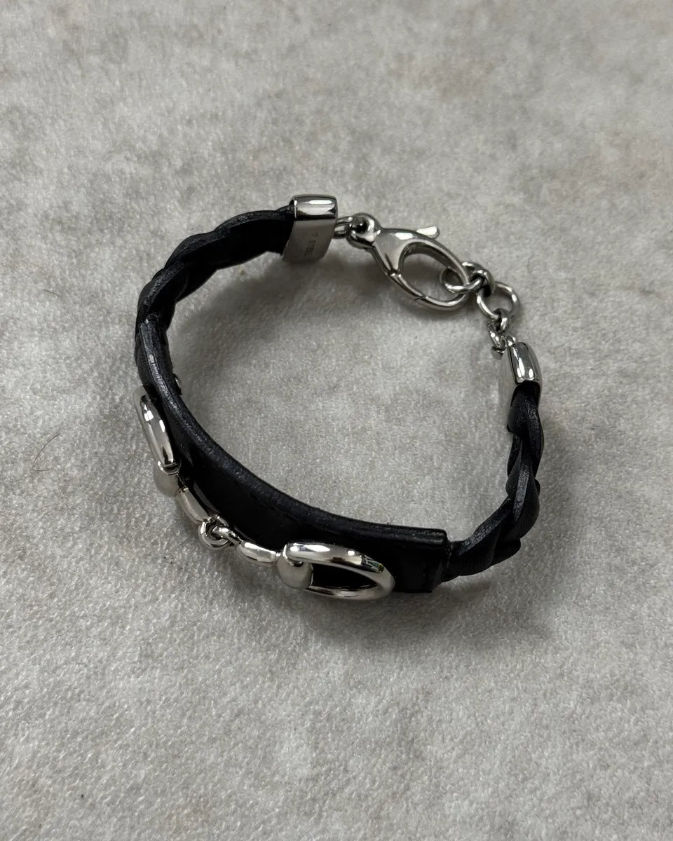 Gucci Black Leather Signature Bracelet RlmGMbR 1