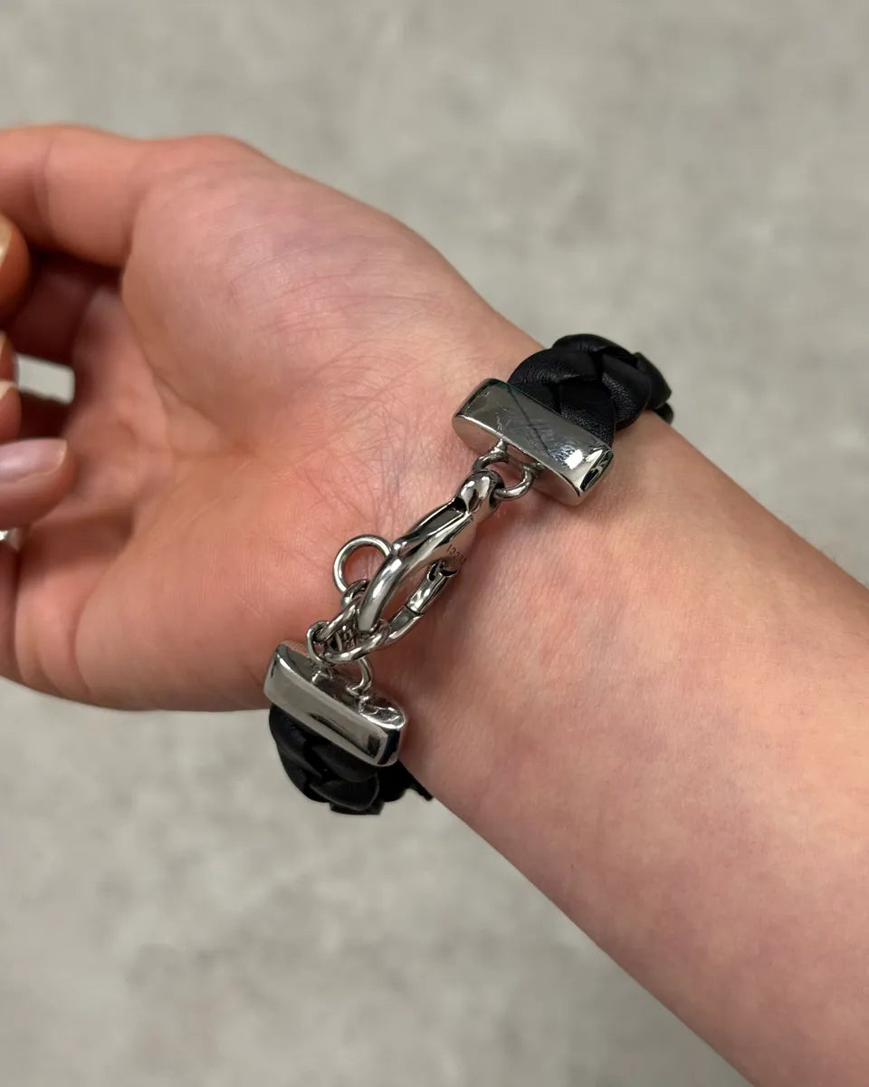 Gucci Black Leather Signature Bracelet RlmGMbR 3