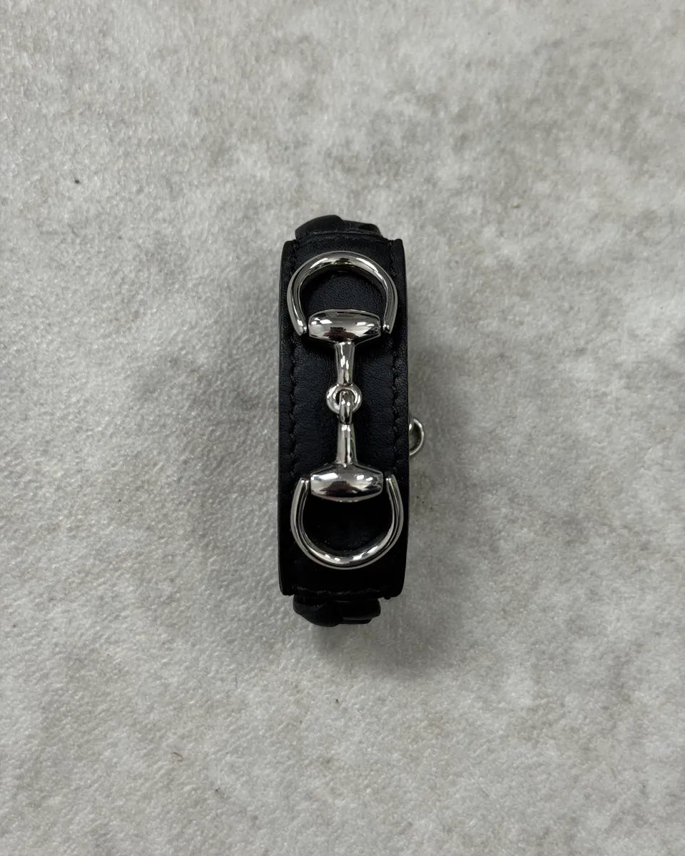 Gucci Black Leather Signature Bracelet RlmGMbR 4