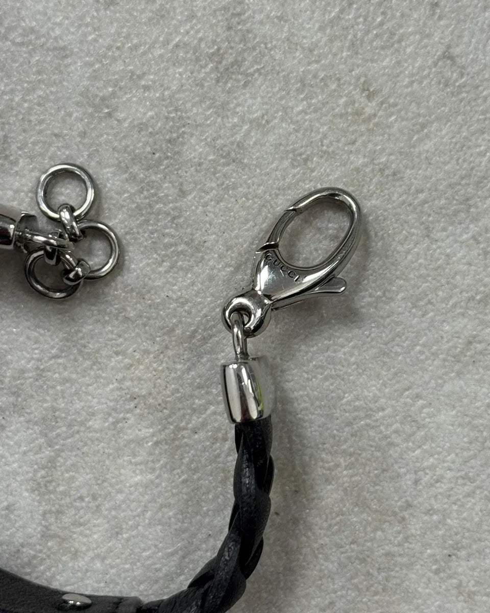 Gucci Black Leather Signature Bracelet RlmGMbR 6