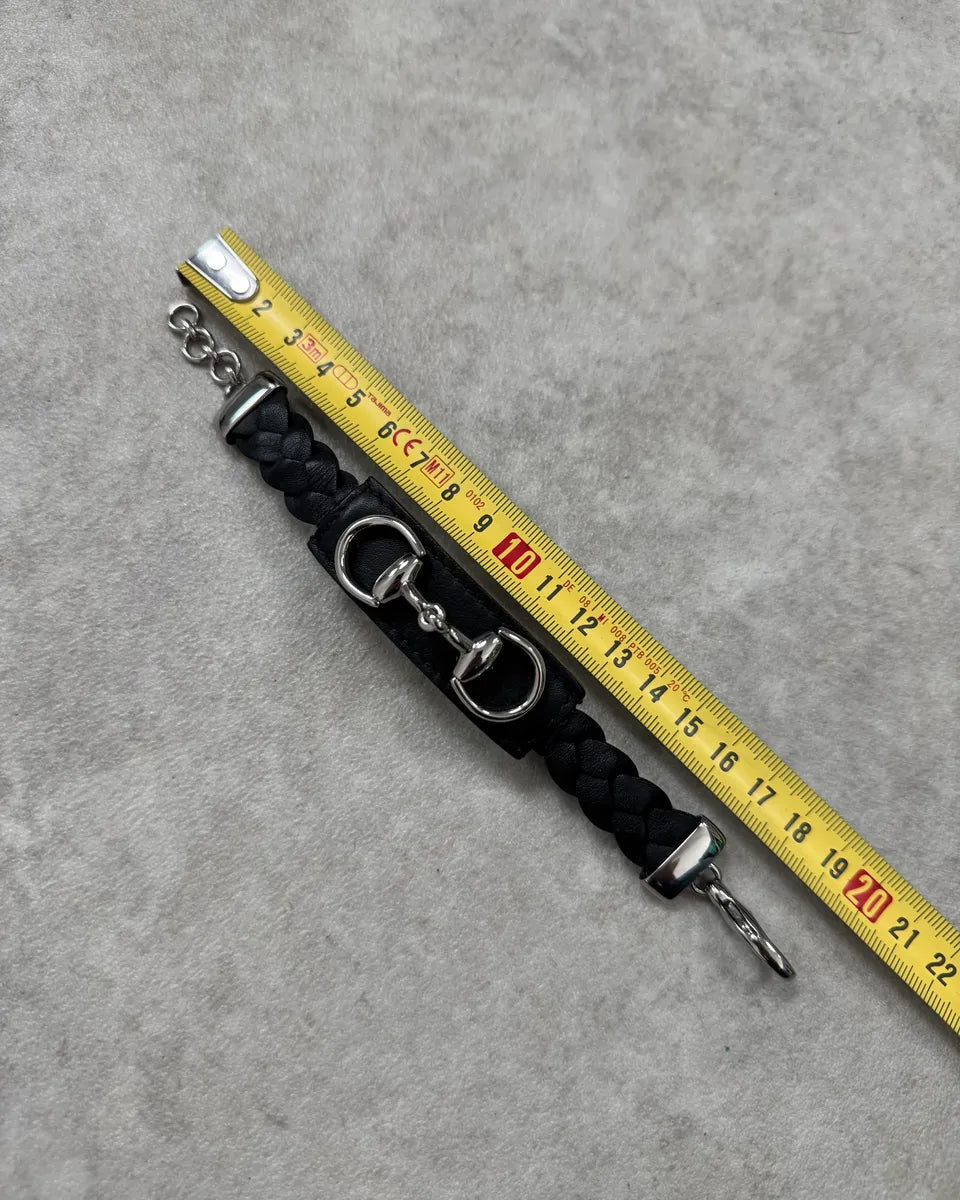 Gucci Black Leather Signature Bracelet RlmGMbR 7