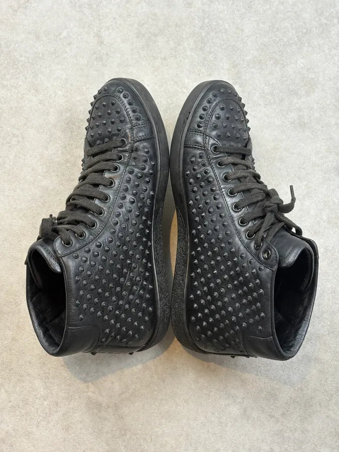 Gucci Black Leather Studded Rock High Sneakers rsXeEQi 4