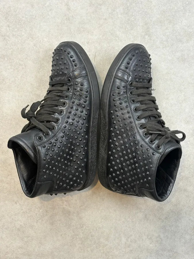 Gucci Black Leather Studded Rock High Sneakers rsXeEQi 5