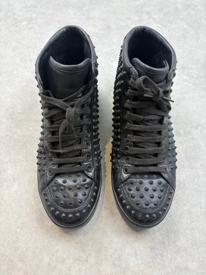 Gucci Black Leather Studded Rock High Sneakers rsXeEQi 1