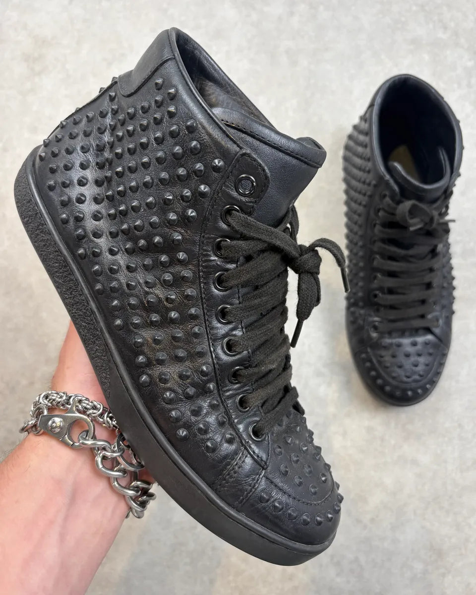 Gucci Black Leather Studded Rock High Sneakers rsXeEQi 0