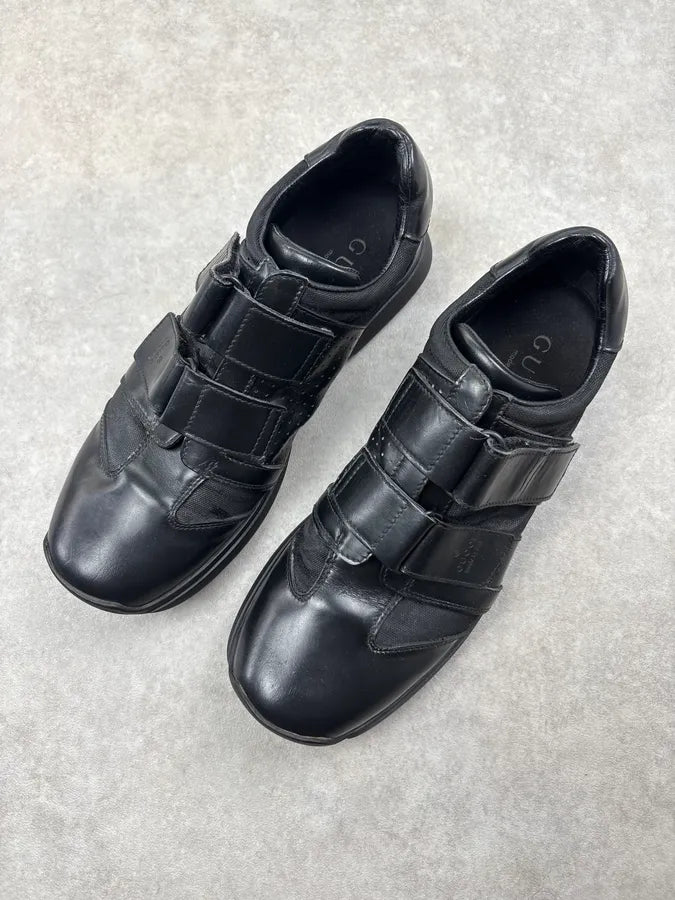 Gucci Black Leather Velcro Strap Sneakers XeogmEy 2