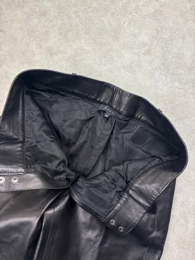 2000s Gucci Black Leather Pants by Tom Ford YLCSUIL 10