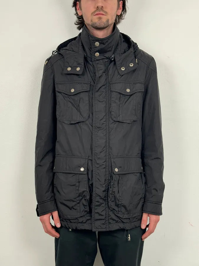 AW2013 Gucci Black Long Windbreaker Hooded Jacket zwryTrB 1