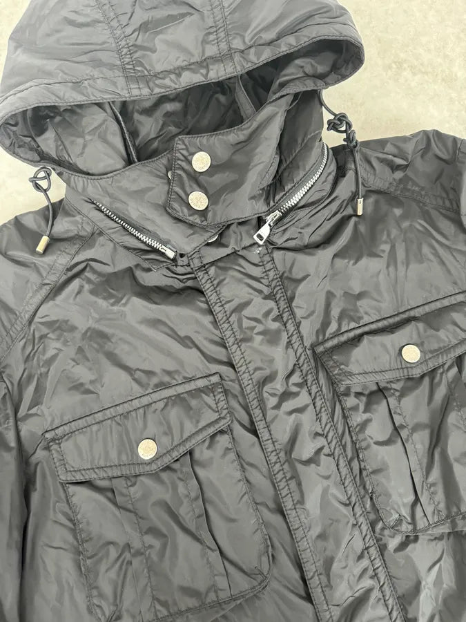 AW2013 Gucci Black Long Windbreaker Hooded Jacket zwryTrB 8