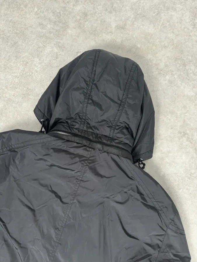 AW2013 Gucci Black Long Windbreaker Hooded Jacket zwryTrB 5