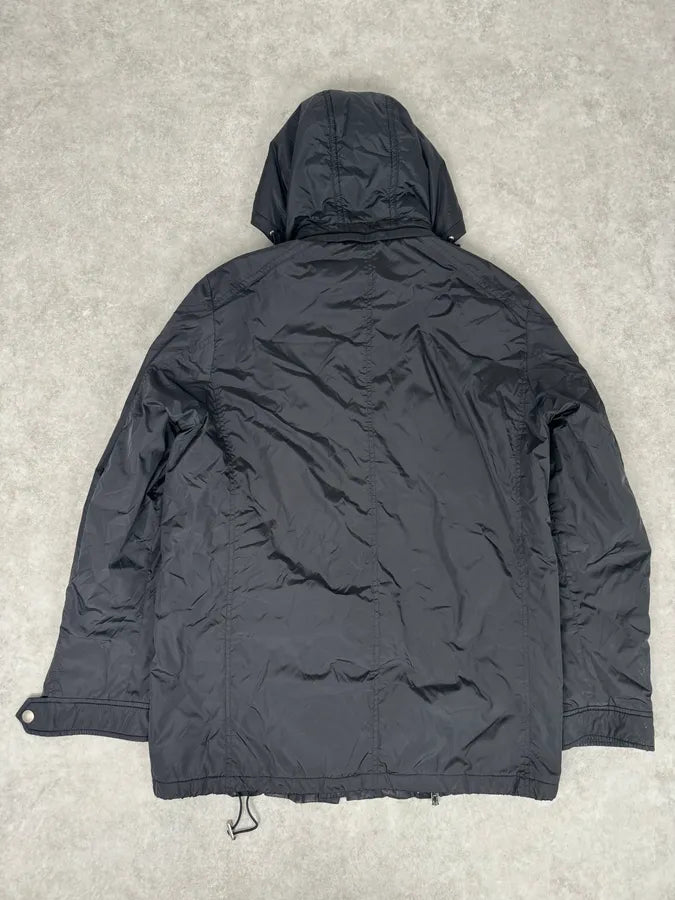 AW2013 Gucci Black Long Windbreaker Hooded Jacket zwryTrB 4