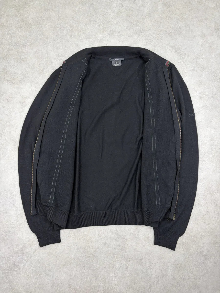 AW2001 Gucci Black Merino Wool Zip-Up Cardigan by Tom Ford KuMANqJ 7