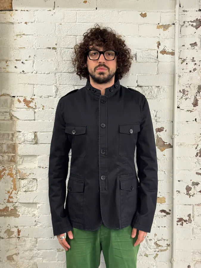 2000s Gucci Black Military Officer Classy Jacket kzoYhdO 1