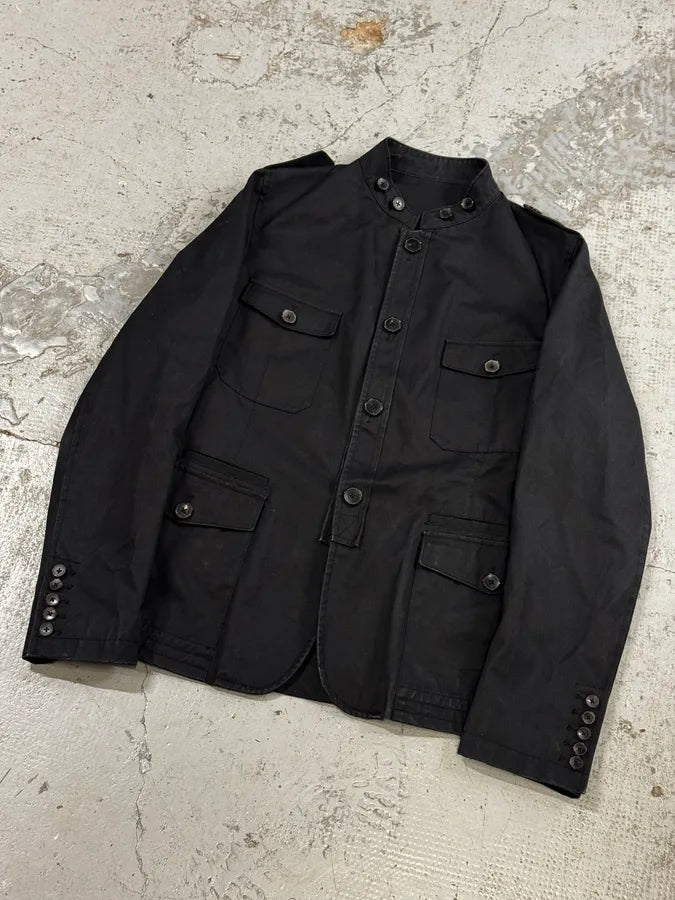 2000s Gucci Black Military Officer Classy Jacket kzoYhdO 4