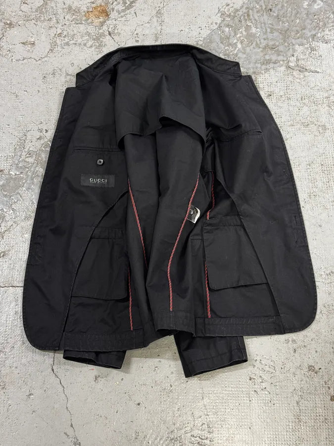 2000s Gucci Black Military Officer Classy Jacket kzoYhdO 6
