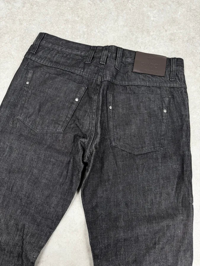 2010s Gucci Black Brut Denim Jeans by Frida Giannini MyXZJYX 6