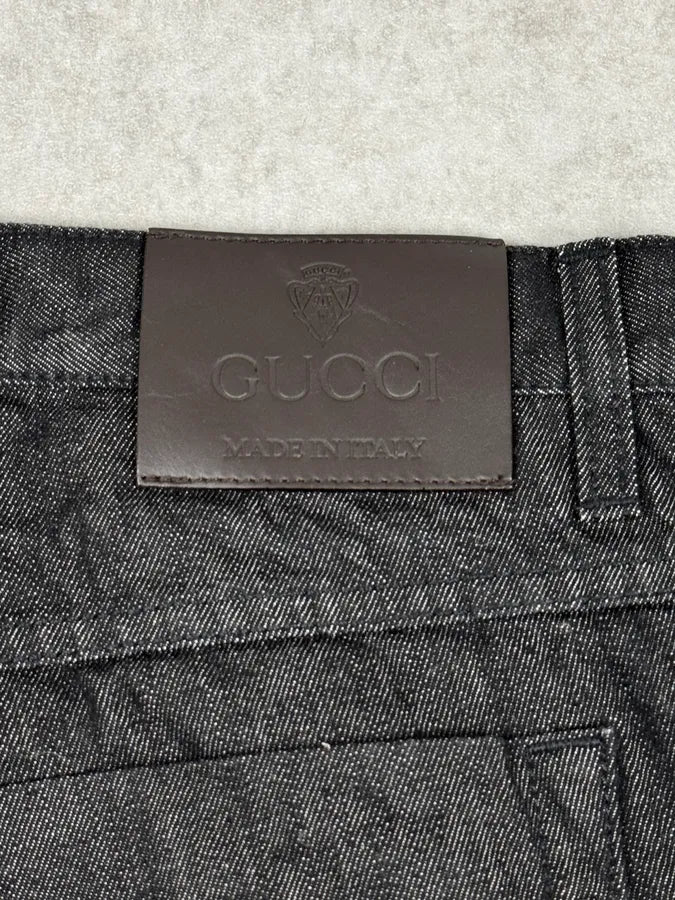 2010s Gucci Black Brut Denim Jeans by Frida Giannini MyXZJYX 9