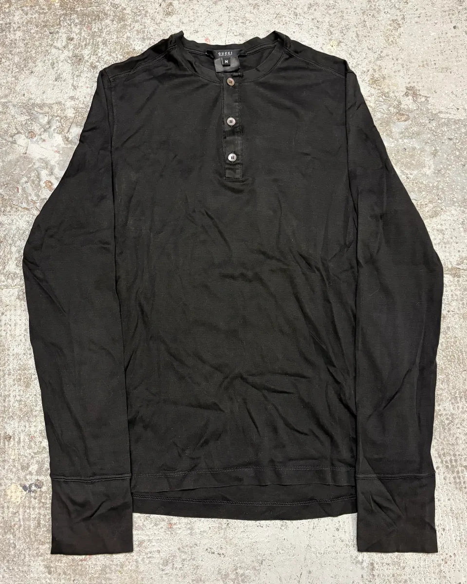 Gucci Black Minimalist Henley vUWacJP 0