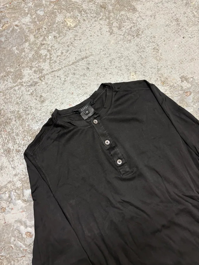 Gucci Black Minimalist Henley vUWacJP 2