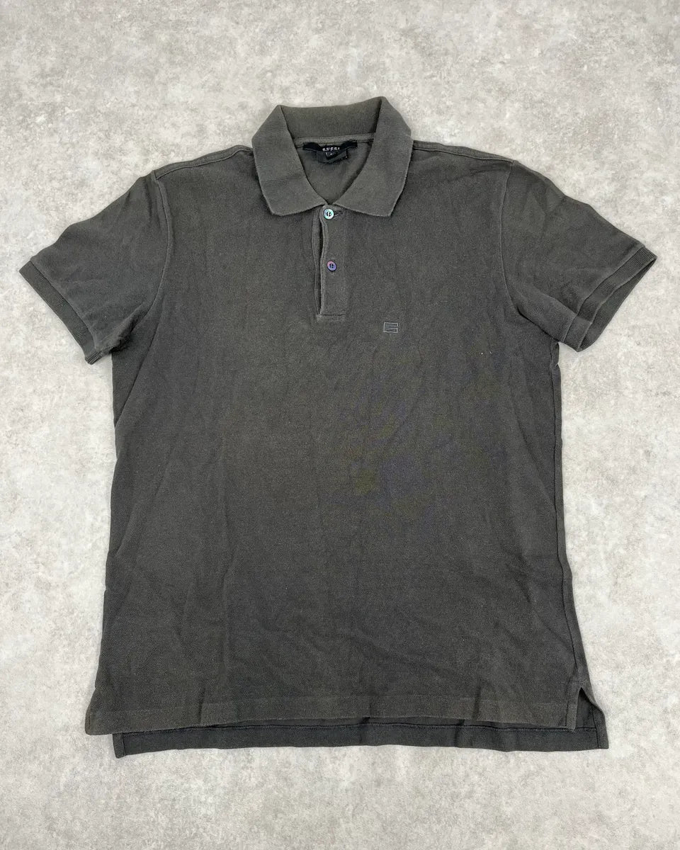 Gucci Grey Minimalist Polo Shirt URqLkhF 0