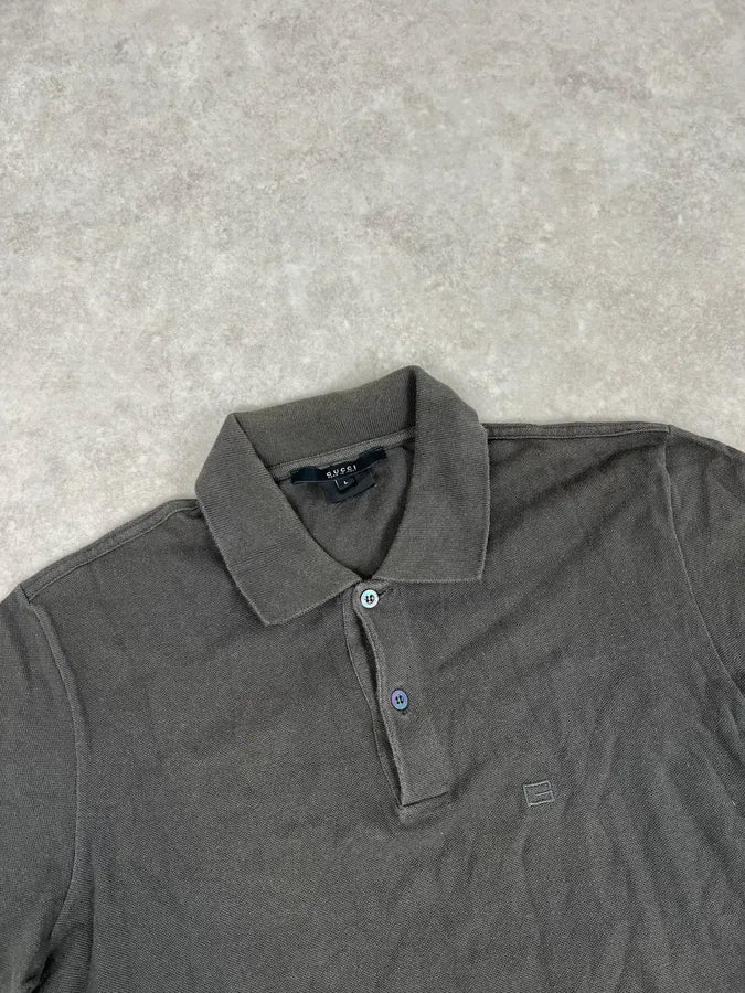 Gucci Grey Minimalist Polo Shirt URqLkhF 3