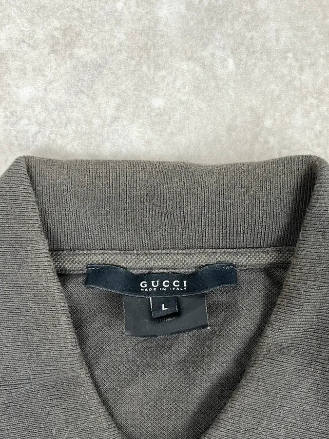 Gucci Grey Minimalist Polo Shirt URqLkhF 7