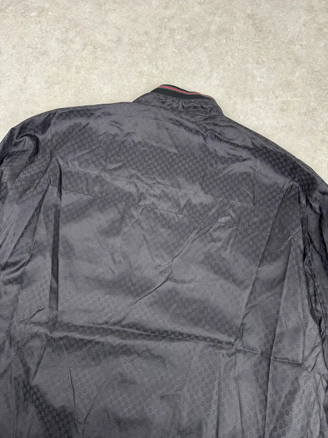 SS2012 Gucci Black Monogram Zip-Up Nylon Light Jacket HFjQdLd 5