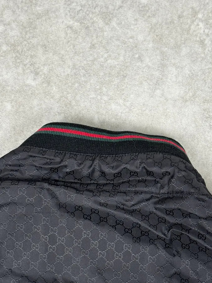 SS2012 Gucci Black Monogram Zip-Up Nylon Light Jacket HFjQdLd 7