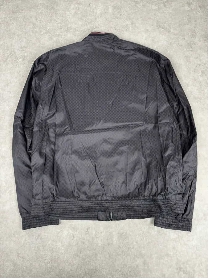 SS2012 Gucci Black Monogram Zip-Up Nylon Light Jacket HFjQdLd 3