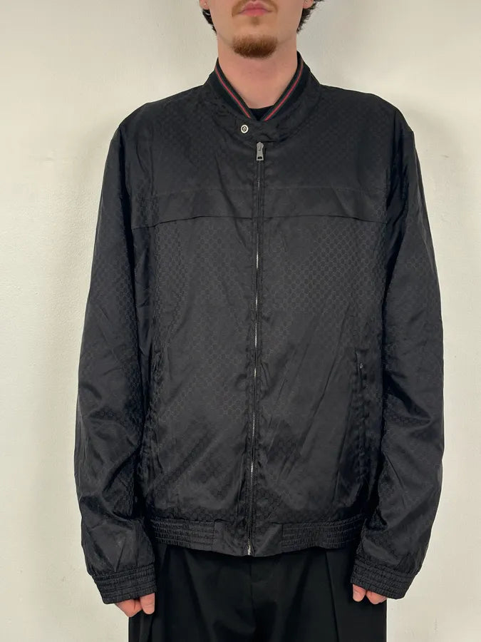 SS2012 Gucci Black Monogram Zip-Up Nylon Light Jacket HFjQdLd 1