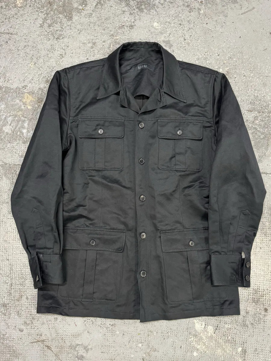 Gucci Black Multi Pockets Over Shirt Jacket BiMZQWm 0
