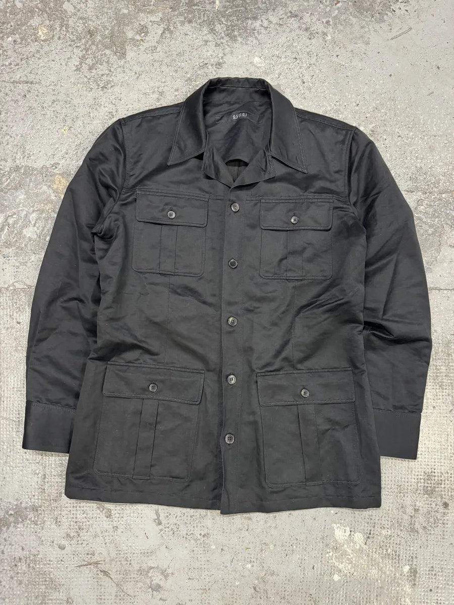 Gucci Black Multi Pockets Over Shirt Jacket BiMZQWm 5