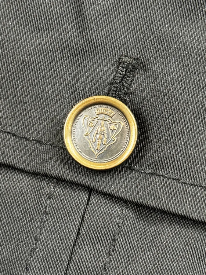 FW2008 Gucci Black Nylon Officer Jacket by Frida Giannini BWTaTjX 10