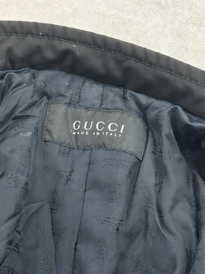 FW2008 Gucci Black Nylon Officer Jacket by Frida Giannini BWTaTjX 11