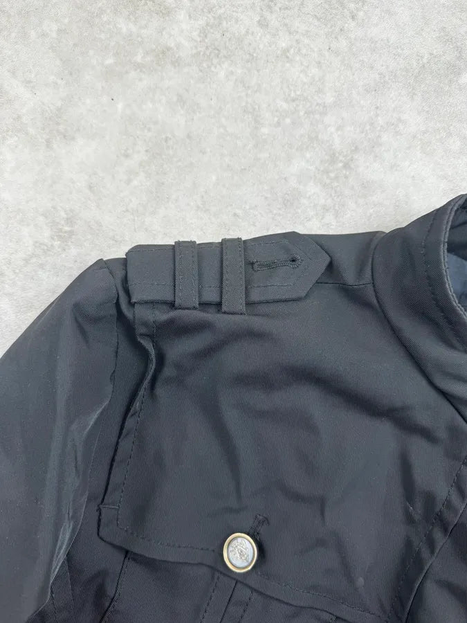 FW2008 Gucci Black Nylon Officer Jacket by Frida Giannini BWTaTjX 9