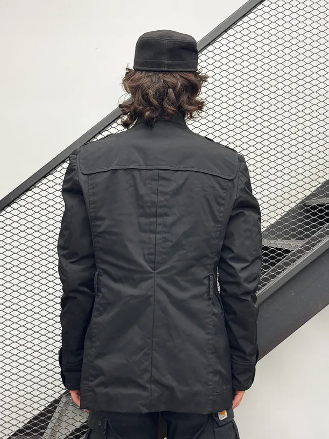 FW2008 Gucci Black Nylon Officer Jacket by Frida Giannini BWTaTjX 3