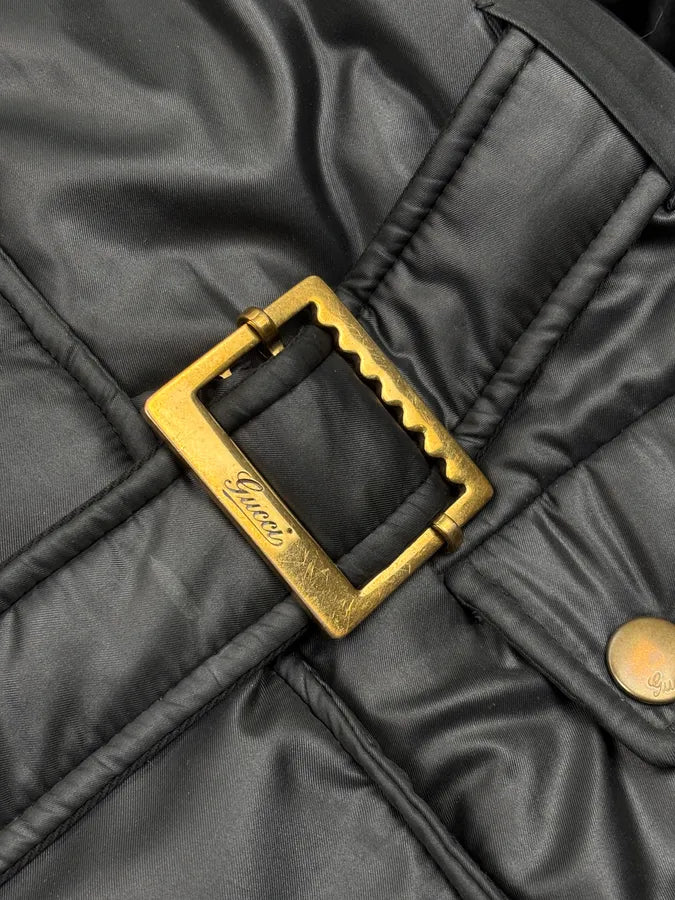 FW2008 Gucci Black Nylon Quilted Puffer Long Coat by Frida Giannini sExbRve 9
