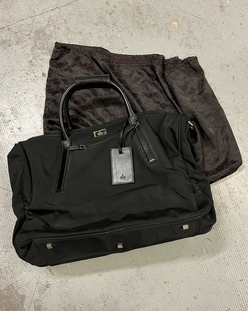 Gucci Black Nylon Travel Handle Bag iSOaiwg 0