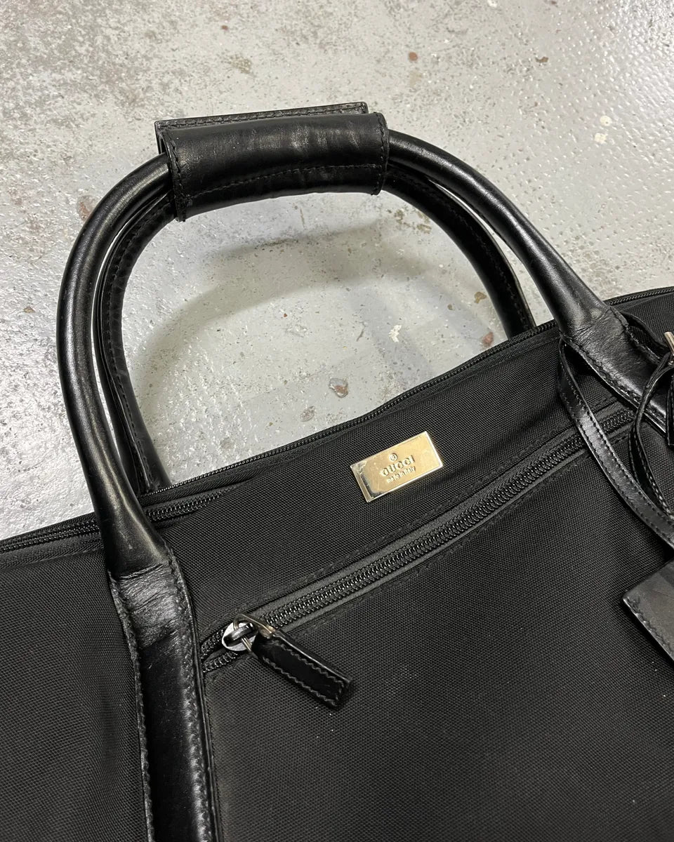 Gucci Black Nylon Travel Handle Bag iSOaiwg 4