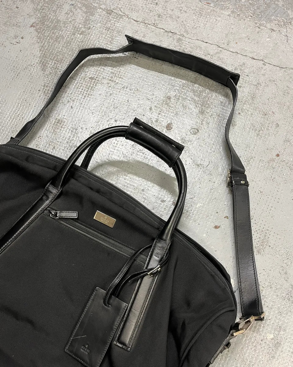 Gucci Black Nylon Travel Handle Bag iSOaiwg 5