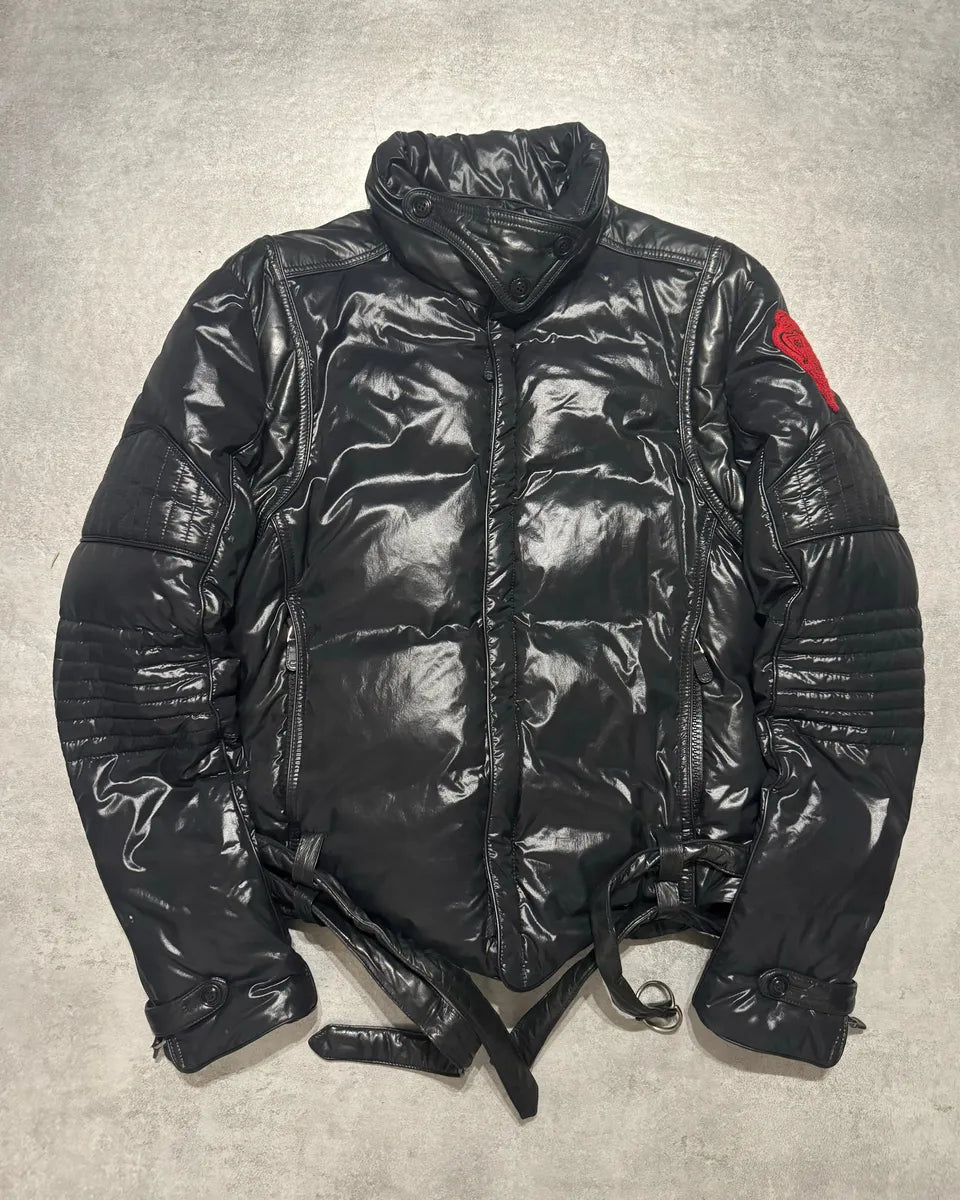 Gucci Black Patch Puffer Belted Jacket lZBSLHk 11