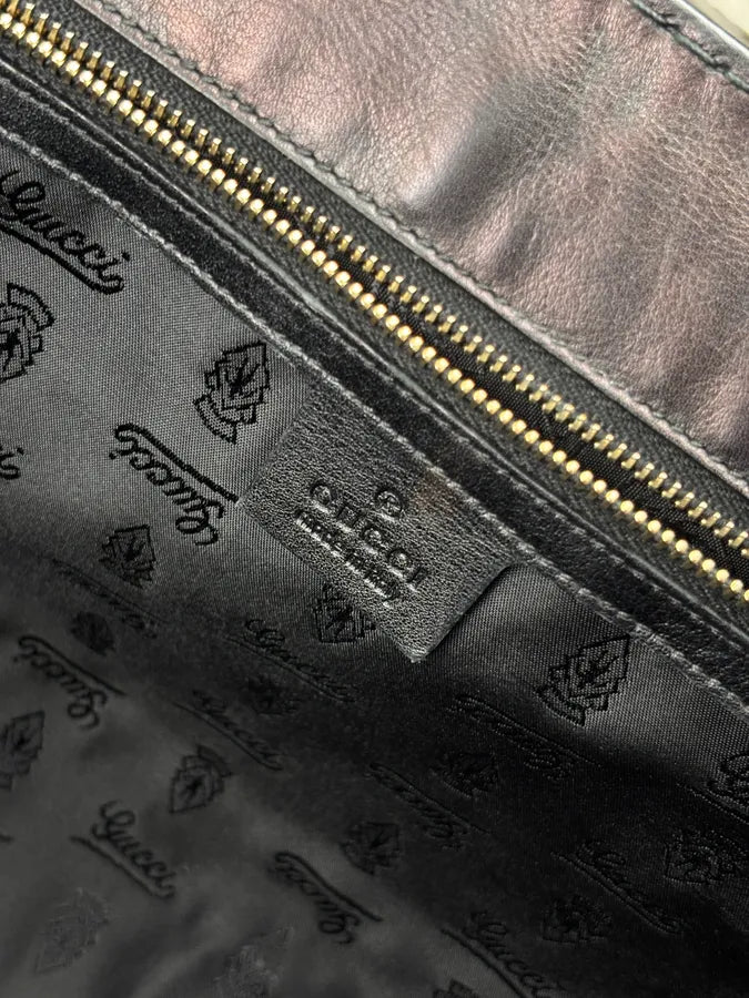 2010s Gucci Black Patent Leather Handle Bag by Frida Giannini ezSydRw 13