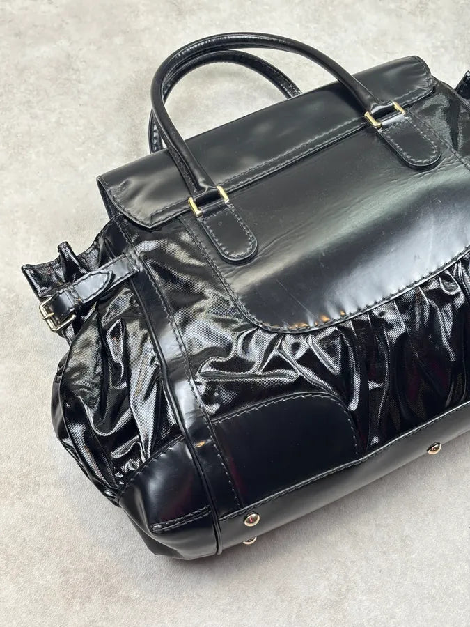 2010s Gucci Black Patent Leather Handle Bag by Frida Giannini ezSydRw 9
