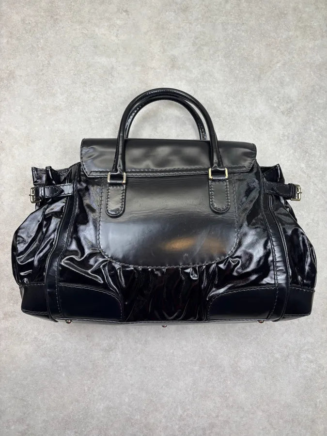 2010s Gucci Black Patent Leather Handle Bag by Frida Giannini ezSydRw 8