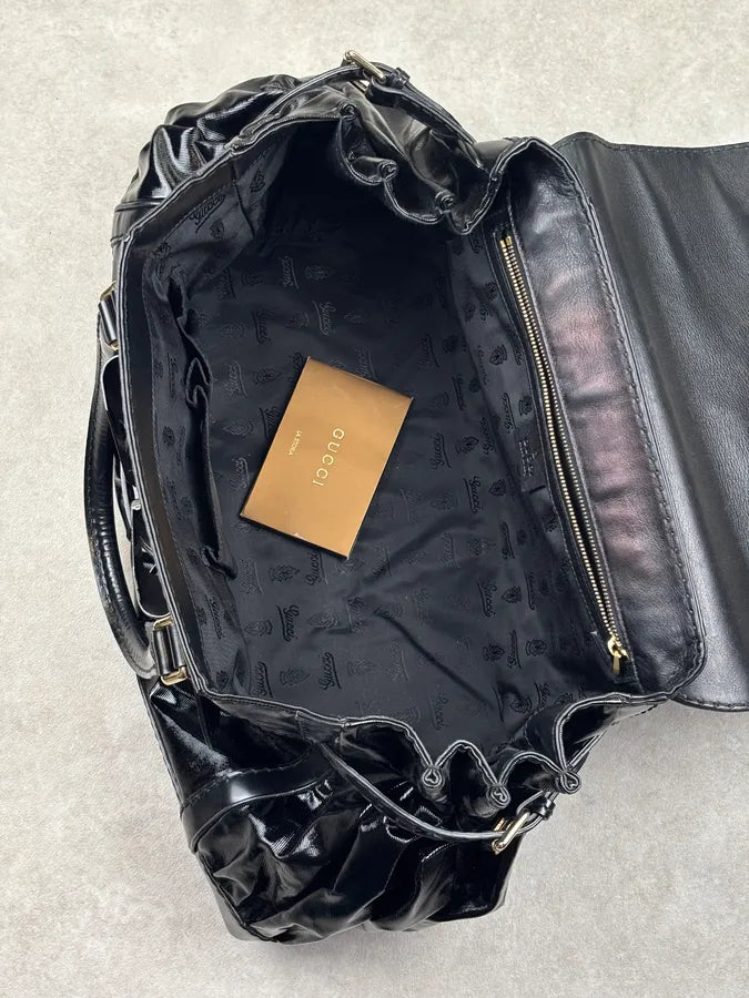 2010s Gucci Black Patent Leather Handle Bag by Frida Giannini ezSydRw 14