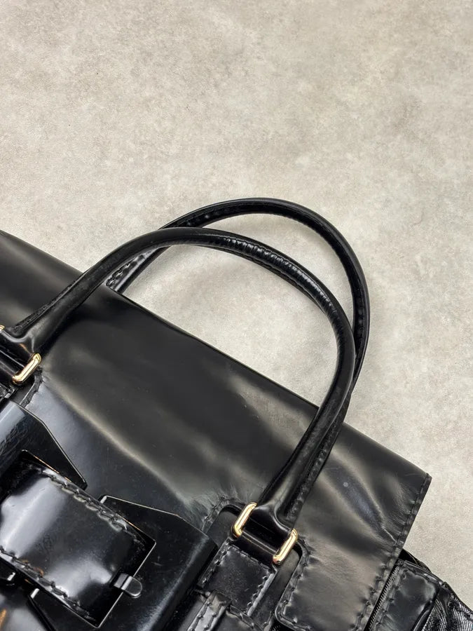 2010s Gucci Black Patent Leather Handle Bag by Frida Giannini ezSydRw 7