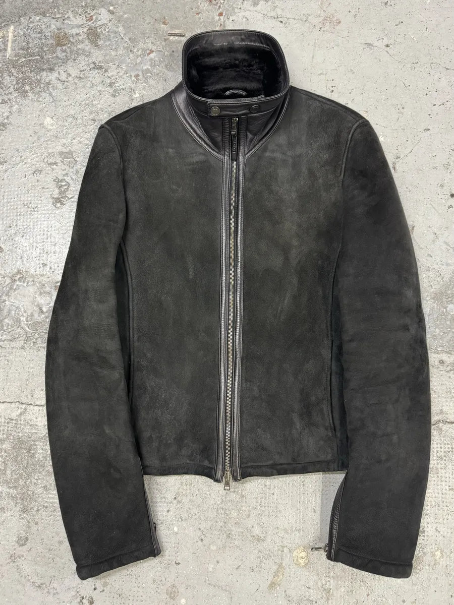 Gucci Black Premium Shearling Leather Jacket svMWfuI 0