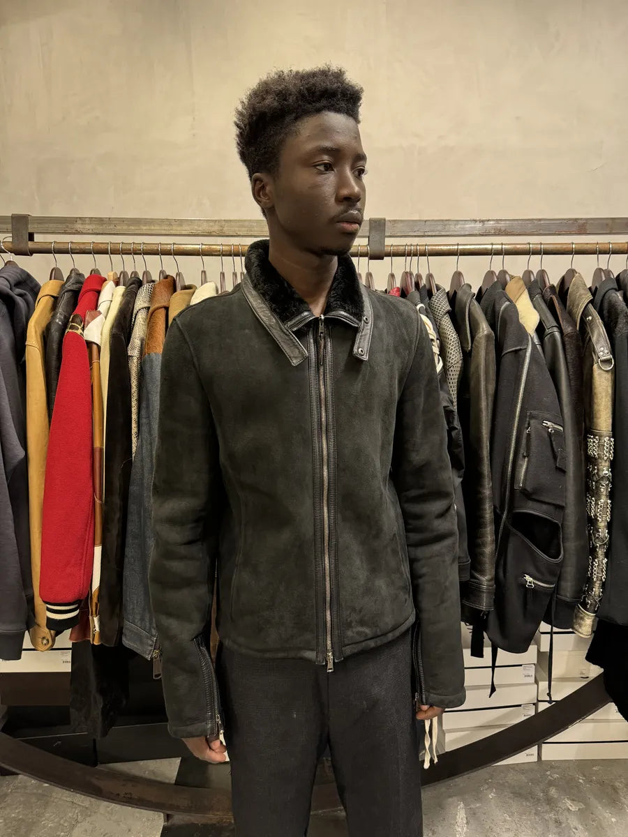 Gucci Black Premium Shearling Leather Jacket svMWfuI 2